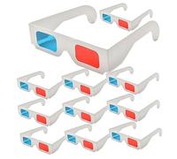 NUOBESTY Gafas 3D de Cartón y Azules para Cine Accesorios Portátiles Múltiples 10 Piezas para Películas y Juegos