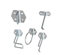 NUOBESTY Gancho para Clavija de Hierro Plata, para Colgar Herramientas | Juego, Forma Anillo, para Cable Eléctrico y Taladro, Uso en Pared