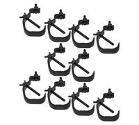 NUOBESTY Gancho para Lámpara de Aleación de Aluminio de Cabeza Móvil Negro, Abrazadera para Armazón de Iluminación de Escenario Instalación Fácil y Excelente Estabilidad, Paquete de 10