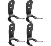 NUOBESTY Ganchos De Pared Para Piscina Doble Acero Inoxidable 2.0mm Negro Resistente Multiusos Almacenamiento Exterior 4 Piezas Adecuado Baño Jardín Colgador Toallas Herramientas