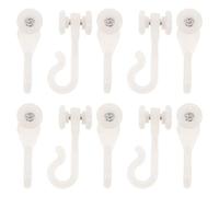 NUOBESTY Ganchos Deslizantes para Cortina y Mosquitera, Rodillo de Plástico Blanco, 10 Piezas, para Dosel de Cama y Grandes Instalaciones de Mosquitera