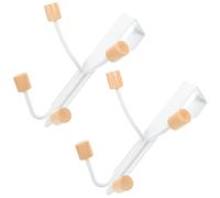 NUOBESTY Ganchos Metálicos sin Perforación para Puerta 2 Unidades Colgadores Múltiples para Baño y Cocina Organizador Práctico para Colgar Toallas Ropa y Sombreros