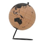 NUOBESTY Globo Terráqueo de Corcho Decorativo con Soporte Estable para Escritorio Herramienta Detallada para Curiosos y del Color Negro