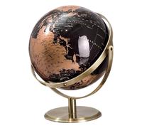 NUOBESTY Globo Terráqueo Giratorio de 20 Cm Negro y Dorado, Adorno Educativo para Mesa de Estudio, Herramienta Interactiva de Aprendizaje de Geografía, Decoración Vintage para Oficina