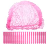 NUOBESTY Gorros Desechables Tipo Bouffant 21 Pulgadas 200 Unidades Color Rosa Tela No Tejida Transpirable Elásticos y Antipolvo Cubrecabezas para Cocina Estética y Trabajo