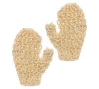 NUOBESTY Guantes Exfoliantes Manopla Ligera y Portátil para Baño y Ducha de Sisal para Eliminar Células Muertas del Cuerpo 1 Par Khaki Adecuado para Uso en Casa