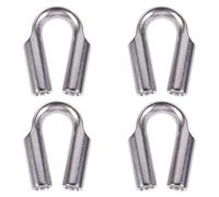 NUOBESTY Guardacabos de Tubo de Cuerda de Acero Inoxidable 304, Anillo de Corazón de Pollo de 10 Mm, 4 Piezas, Abrazaderas de Cable Resistentes para Uso Industrial y Fijación de Cables
