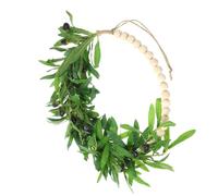 NUOBESTY Guirnalda Artificial de Cuentas de Madera Diseño de Oliva, Decoración de Pared para Hogar, Colgante Decorativo Resistente y Ecológico, Adecuado para Fiestas y Decoración Interior