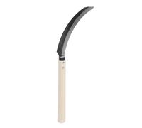 NUOBESTY Herramienta de Jardinería para Deshierbar y Cosechar con Mango de Madera, Acero al Carbono, Diseño Antideslizante y Hoja Dentada en Forma de Media Luna para Jardín y Cultivo