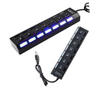 NUOBESTY Hub USB con Adaptador Off para Laptop Pc Cargador Múltiple de Alta Diseño Ergonómico y Función de Protección Color Negro