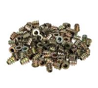 NUOBESTY Insertos de Tuerca Trapezoidal M5 de Aleación de Zinc, 100 Piezas Rosca Interna y Externa Autorroscante para Muebles de Madera, Tornillos de Inserción Resistentes para Herrajes