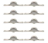 NUOBESTY Juego de 10 poleas para puerta corredera de muebles, ruedas deslizantes de acero, plata, uso versátil, para puertas de armario y ventanas correderas