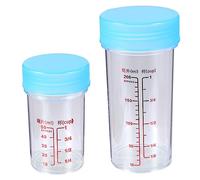 NUOBESTY Juego de 2 tazas medidoras de polipropileno cilíndrico de medición transparente para muestras, tubos de ensayo de laboratorio de cocina, tubo de ensayo con tapa, recipiente a prueba de fugas,