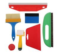 NUOBESTY Juego de 7 espátulas pequeñas de plástico para tintar ventanas. Herramientas de limpieza para cristales de coche, espejos, ducha, baño y automóvil.