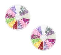 NUOBESTY Juego de Materiales para Manicura Pegatinas para Uñas y Decoración de Uñas Lentejuelas de Estrella 2 Cajas 150 Piezas de Gemas 8,5 G de Purpurina Colorida DIY en Varios estilos