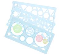 NUOBESTY Juego De Plantillas para Dibujar Geométricas, Tamaño Pequeño, Multifuncionales, Regla De Dibujo De Plástico PP Azul, Set 3 Piezas para Estudiantes, Arte y Diseño Técnico Escuela y Oficina