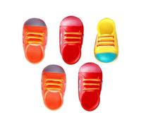 NUOBESTY Juguetes para Gatos Resistentes a Mordeduras 5 Piezas de Vinilo Chirriante para Interiores Juguetes Masticables para Cachorros y Gatitos Diseño de Pelota para Color Aleatorio