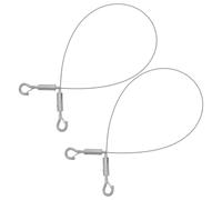 NUOBESTY Kit de 2 Ganchos para Colgar con Alambre de Acero Inoxidable de 0,5 M, Sujetador Ajustable Resistente para Cuadros, Lámparas y Carteles, Colgador Seguro para Techo y Rejilla