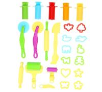 NUOBESTY Kit de 20 Piezas Herramientas para Niños de Arcilla con Rodillo y 5 Herramientas de Extrusión para Manualidades Aulas y Guarderías