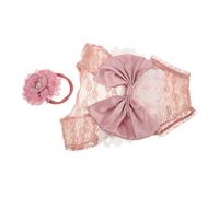 NUOBESTY Kit De Fotografía para Niña Conjunto De Ropa De Encaje y Gorro con Lazo Accesorios Suaves para Primera Sesión De Fotos De Recién Nacida