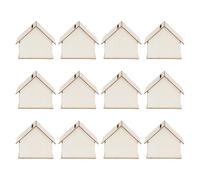 NUOBESTY Kit de Manualidades de 12 Piezas de Alcancía de Madera, Caja de Dinero con Forma de Casa para Hacer Tú Mismo, Pequeñas Alcancías de Madera para Niños, Actividad de Arte Y Manualidades para