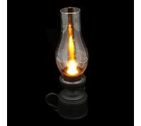 NUOBESTY Lámpara LED de Queroseno Retro Negra, Luz Decorativa Vela Vibratoria, Adorno Vintage para Hogar y Oficina, Lámpara de Aceite sin Llama, Adecuado para Decoración Ambiental