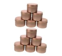 NUOBESTY Latas de Vela de Hojalata Vacías 4 Oz, Recipientes Metálicos Redondos con Tapa Sellada, Candelabros para Hacer Velas DIY, Frascos para Aromaterapia y Decoración, Juego de 12