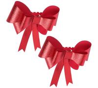 NUOBESTY Lazo Rojo para Cortinas, Alzapaños Metal, Estilo Rústico Boho | Tejido y Cuerda de Algodón, Adorno Brillante, Uso Interior y Exterior, Bodas, Fiestas y Árbol