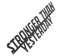 NUOBESTY Letrero Metálico Motivacional para Gimnasio en Casa Arte Inspirador de Pared 40X12 CM Frase Stronger Than Yesterday para Decoración Fitness y Entrenamiento