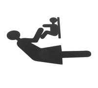 NUOBESTY Letrero para Cambiador de Pañales de Ñiño en Baño, Señal Indicadora de Estación de Cambio, Placa de Acero Inoxidable Negra, Resistente y Fácil Instalación para Uso en Baños