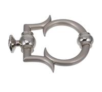 NUOBESTY llamador de la puerta el acero frente puerta sencilla soltero aldaba europea decoraciones de la puerta de entrada aldabas para puerta de entrada cerradura Aleación de zinc Plata
