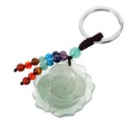 NUOBESTY Llavero de Rosa en Aventurina Verde para Bolso y Coche | Adorno Floral Elegante, Uso en Festival, Pieza Atractiva y Práctica, Fácil de Localizar Llaves