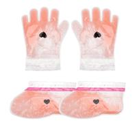 NUOBESTY Manoplas de Parafina de Melocotón para Cuidado de Manos y Pies en Casa, Hidratante Fácil de Usar 2 Pares de Guantes de Cera y Película Protectora