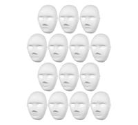 NUOBESTY Máscaras en Blanco para Pintar 14 Piezas Hombre, Máscara Facial Integral de Papel Maché Ligera para Manualidades, Cosplay y Fiestas Creativas, Juego Artístico DIY para