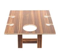 NUOBESTY Mesa de Picnic Plegable de Madera 30X24 CM Mesa Portátil para Vino y Bebidas Muebles de Jardín para Exteriores y Playa Auxiliar Resistente y Compacta para Reuniones al Aire Libre