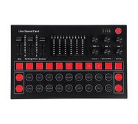 NUOBESTY Mezclador de Audio Portátil con Cambiador de Voz y Tarjeta de Sonido USB Compatible con Múltiples Sin Necesidad de Controladores Con Monitoreo Real y Chip Dsp para Transmisiones