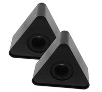 NUOBESTY Micrófono Adhesivo Negro Soporte de Triangular para Abs Piezas 2 Creativo Diseño Multicolor y Placa Pvc Durable para Entrevistas Profesionales