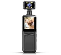 NUOBESTY Mini Cámara Corporal Portátil con Grabación de Audio y Video, Resistente al Agua con Clip, Material Abs y Visión Nocturna para Viajes y Trabajo