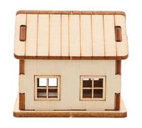 NUOBESTY Mini DIY Wooden House Model Kit Paintable Puzzle Cabin Compact Craft For Home Decor Festival Displays and Table Building