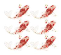 NUOBESTY Mini Figura de Cristal de Koi 6 Piezas Adorno Feng Shui de Resina Transparente y Pan de Oro Decoración para Acuario Escritorio y Hogar Estatua Suerte para Prosperidad