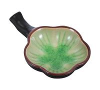 NUOBESTY Mini Tintero de Cerámica para Caligrafía Diseño de Sombra Verde, Porta Pinceles Integrado y Bandeja Multifuncional, Compacto para Pintura Sumi-e y Accesorios de Arte