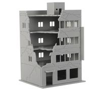 NUOBESTY Miniatura de Edificio Destruido Plástico para Maquetas de Arquitectura y Escenarios de Ciudad Arruinada para Proyectos de Dioramas y Paisajes Ferroviarios