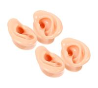 NUOBESTY Modelo de Oreja de Silicona Flexible Color Piel 3D para Práctica de Perforación y Exhibición de Aretes Molde Realista Reutilizable 4 Piezas para Formación y Vitrina