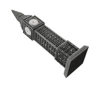 NUOBESTY Modelo Torre del Reloj Big de Londres Escultura Vintage de Decoración Funcional para Hogar y Oficina Reloj de Estilo Arquitectura Británica Plata