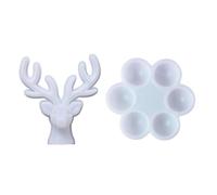 NUOBESTY Molde de Silicona para Joyería 2 Piezas Forma de Asta Grande, Reutilizable y Flexible para Resina Epoxi, Soporte Creativo DIY para Manualidades y Fundición de Joyas