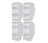 NUOBESTY Molde de silicona reutilizable para fundición - Molde de resina de cuatro ranuras - con forma de peine para manualidades, proyectos de peines para el cabello hechos a mano, fabricación de