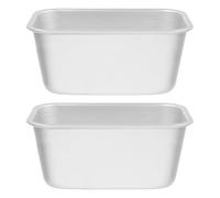 NUOBESTY Molde para Pastel Rectangular de Aleación de Aluminio 2 Piezas 500 Ml, Antiadherente y Resistente al Calor, Utensilios para Hornear Pan, Tostadas y Brownies, Apto para Horno