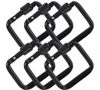 NUOBESTY Mosquetón Cuadrado de 6 Piezas para Camping y Senderismo Llavero Resistente Multifuncional Seguro y Duradero para Actividades al Aire Libre Color Aleatorio