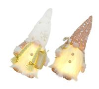 NUOBESTY Muñecos Navideños LED Luminosos de Rudolph sin Rostro 2 Piezas Modelo Masculino y Femenino Decoración Navideña para Interiores Centros de Mesa y Estanterías Algodón PP y