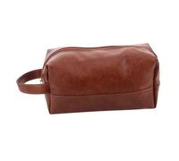 NUOBESTY Neceser Viaje para Hombre de Cuero PU Marrón Bolsa Organizadora de Baño Portátil y Espaciosa Accesorios de Viaje Multifuncional para Cuidado Personal y Maquillaje